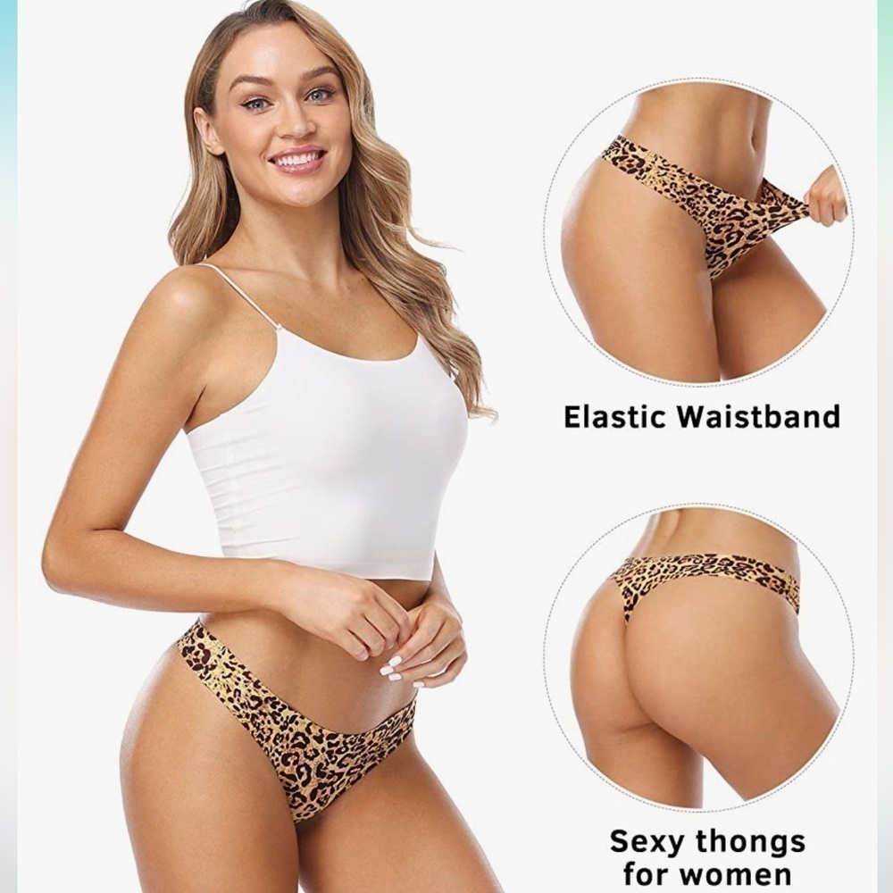 4 Pack Leopard Print Thong Small NIP